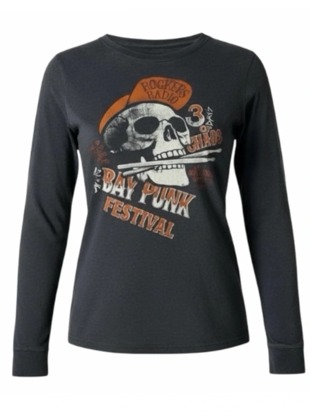 Set of 2 Gap Skull Graphic Print Crewneck Long Sleeve Cotton T-Shirts Size Large